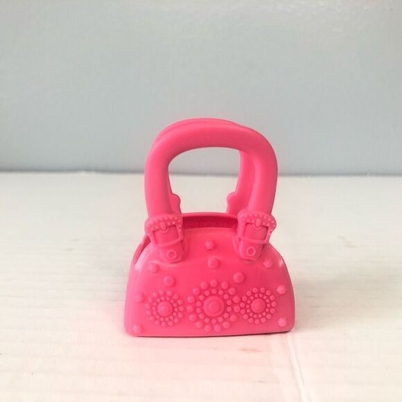 polly pocket pink purse tote bag plastic tote carrier doll accessories 2 inch - Picture 3 of 5